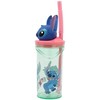 Disney Lilo ir Stitch lengvai išsiblaškęs 3D plastikinis šiaudelis 360 ml
