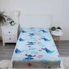 Prześcieradło bawełniane su gumką 90x200 Lilo I Stitch mėlyna vaikams JF24