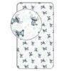 Prześcieradło bawełniane su gumką 90x200 Lilo I Stitch Ohana balta mėlyna vaikams JF24