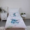 Patalynė bawełniana 100x135 Lilo i Stitch Ohana balta mėlyna poszewka 40x60 JF24
