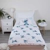 Patalynė bawełniana 100x135 Lilo i Stitch Ohana balta mėlyna poszewka 40x60 JF24