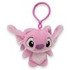 Disney Lilo ir Stitch rožinė 3D pliušinė figūrėlė su kabliuku, krepšio aksesuaru 12 cm