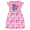 Disney Lilo ir Stitch Rožinė Leaf vaikiška vasarinė suknelė 2-6 metų vaikams