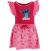 Disney Lilo ir Stitch rožinė vaikiška vasarinė suknelė 3-8 metų vaikams