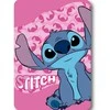 Disney Lilo ir Stitch rožinė vilnonė antklodė banguota 100x140cm