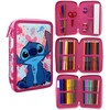 Disney Lilo ir Stitch Rožinė Wave 3 lygių užpildytas pieštukų dėklas