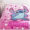 Disney Lilo ir Stitch rožinės širdelės formos patalynės užvalkalas 140–200 cm, 65 x 65 cm