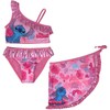 Disney Lilo ir Stitch Tropic Rožinė vaikiškas bikini ir sarongo komplektas 6/8 metų
