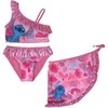 Disney Lilo ir Stitch Tropic Rožinė vaikiškas bikini ir sarongo komplektas 4-10 metų