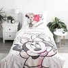 Patalynė bawełniana 140x200 Myszka Mini 6060 Minnie Mouse balta rožinė poszewka 70x90 JF24