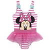 Disney Minnie dryžuotas vaikiškas maudymosi kostiumėlis, plaukimui, 6 metai