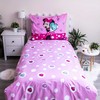 Patalynė bawełniana 140x200 Myszka Mini Minnie Mouse 8094 serce rožinė grochy kwiaty poszewka 70x90 dziecięca