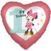 Disney Minnie širdelės formos pirmojo gimtadienio folijos balionas 43 cm