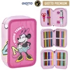 „Disney Minnie Team“ pieštukų dėklas, 3 pakopų, užpildytas
