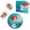 Disney princesės Arielės smalsuolių vakarėlių rinkinys, 36 dalys, su 23 cm lėkštėmis