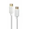 DisplayPort laidas su fiksatoriais balti antgaliai