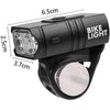 Dviračio žibintai su LED T6 priekiui ir galui, USB įkrovimas