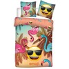 „Emoji Summer“ patalynės komplektas 140–200 cm, 63–63 cm mikropluošto