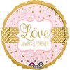 Usorteret Folieballon rund Love always & forever 71 cm