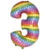 Folinis balionas „Number Pop It“ – skaičius 3, 69 cm (WP)