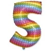 Folinis balionas „Number Pop It“ – skaičius 5, 69 cm (WP)