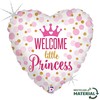 Folinis balionas „Princess Baby Girl“ – blizgučiais papuoštas pirmojo gimtadienio balionas, 46 cm