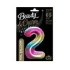 GoDan Folijos baliono skaitmuo 2 vaivorykštė - 85 cm - 1 pc. universalus