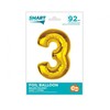 GoDan Smart Foil balionas Number 3 Auksinis 92cm