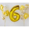 GoDan Išmanusis folijos balionas numeris 6 auksinis 92cm