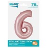 GoDan Smart folijos balionas, numeris 6, matinė rožinė, 76 cm GoDan