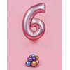 GoDan Smart folijos balionas, numeris 6, matinė rožinė, 76 cm GoDan