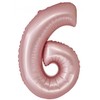 GoDan Smart folijos balionas, numeris 6, matinė rožinė, 76 cm GoDan