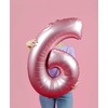 GoDan Smart folijos balionas, numeris 6, matinė rožinė, 76 cm GoDan