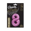 Folinis balionas „Skaičius 8“ atlasinis, rožinis, 76 cm