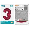 GoDan Foil balionas numeris 3 raudonas Smart 92cm