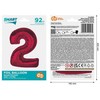 GoDan Foil balionas numeris 2 raudonas Smart 92cm