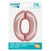GoDan SMART folijos balionas numeris 0, matinė rožinė, 76 cm GoDan
