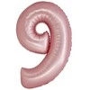 GoDan Smart folijos balionas, numeris 9, matinė rožinė, 76 cm GoDan