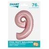 GoDan Smart folijos balionas, numeris 9, matinė rožinė, 76 cm GoDan