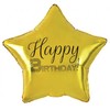 GoDan Happy Birthday folija balionas aukso žvaigždė