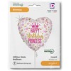 Folinis balionas „Su gimtadieniu, blizgučiais princese“, 46 cm