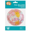 Folinis balionas „Su gimtadieniu“ mergaitėms, 36 cm