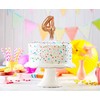 GoDan Balon 13cm foliowy na patyku "4" rožinė-auksinė