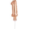 Balon foliowy 13 cm na patyku cyfra 1 auksinė GODAN BC-5RZ1