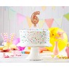 GoDan Balon 13cm foliowy na patyku "6" rožinė-auksinė