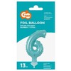 GoDan Balon 13cm foliowy na patyku "6" melsva