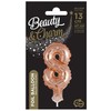 Goldinis folijos balionas 13 cm ant pagaliuko skaičius 8 GODAN BC-5RZ8