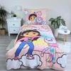 Patalynė bawełniana 140x200 Gabbi Koci domek rožinė poszewka 70x90 Gabby`s Dollhouse JF 02
