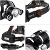 Headlamp bailong led cree xm-l t6 2 x xp-e