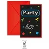 „Gamer Gaming Party“ kvietimai, 6 vnt., FSC